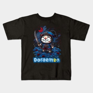 Samurai Doraemon Kids T-Shirt